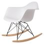 Silla mecedora Eames RAR Base negra PP blanca
