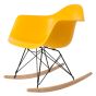 Silla mecedora Eames RAR Base negra PP amarilla