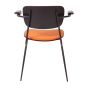 Fauteuil de collège cadre noir orange - vue arrière