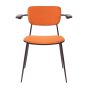 Fauteuil de collège cadre noir orange - vue de face