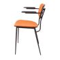 Fauteuil de collège cadre noir orange - vue de côté