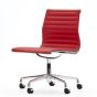 Chaise de bureau Eames EA105 sur roulettes cuir rouge
