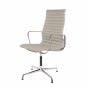 Krzesło konferencyjne Eames EA109 z szarej skóry
