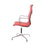 Krzesło konferencyjne Eames EA109 skóra czerwona - bok