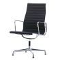 Krzesło konferencyjne Eames EA109 skóra czarna - widok z przodu