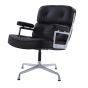 Chaise de conférence Eames ES108 en cuir noir