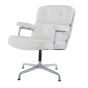 Chaise de conférence Eames ES108 en cuir blanc