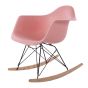 Silla mecedora Eames RAR Base negra PP rosa