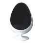 Eero Aarnio Egg Pod loungestoel kuip: wit bekleding: zwart