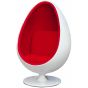 Eero Aarnio Egg Pod loungestoel kuip: wit bekleding: rood