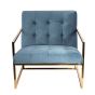 Divano Vintage Velvet blu - vista frontale