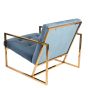 Vintage Velvet lounge blu - vista posteriore/laterale