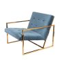 Poltrona vintage in velluto blu