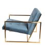 Vintage Velvet lounge blu - vista laterale