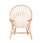Fauteuil lounge Peacock en corde naturelle - vue de face