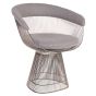 Poltrona Platner Wire pequena cromada cashmere cinza claro