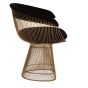 Poltrona Platner Wire pequena dourada cashmere preta - vista lateral