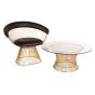 Mesa de centro Platner dorada con silla