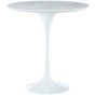 Eero Saarinen Tabella del tulipano | tavolino 50 centimetri Piano in marmo bianco Base bianco