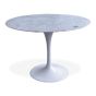 Eero Saarinen Tabella del tulipano | tavolo da pranzo 100 centimetri Piano in marmo bianco Base bianco