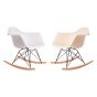 Silla mecedora Eames RAR Base negra PP crema