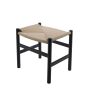Wegner CH24 style footstool black frame natural seat