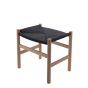 Wegner CH24 style footstool natural frame black seat