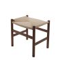 Wegner CH24 style footstool walnut frame natural seat