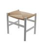 Wegner CH24 style footstool white frame natural seat