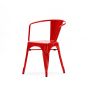 Xavier Pauchard Tolix terrace chair with armrests red