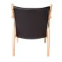 Finn Juhl lounge chair 45 naturel frame leer zwart - achteraanzicht