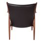 Finn Juhl lounge chair 45 notenhouten frame leer zwart - achteraanzicht