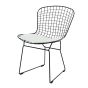 Cadeira de jantar Bertoia estrutura preta almofada branca