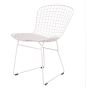 Sedia da pranzo Bertoia struttura bianca cuscino nero