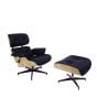 Sillón Eames EA670-XL | XL Lounge con respaldo | cuero: negro carcasa: fresno base: negro