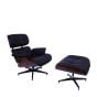 Sillón Eames EA670-XL | XL Lounge con respaldo | cuero: negro carcasa: palisandro base: negro