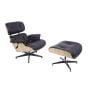 Sillón Eames EA670-XL | XL Lounge con respaldo | cuero: marrón carcasa: fresno base: negro