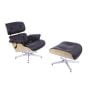 Sillón Eames EA670-XL | XL Lounge con respaldo | cuero: marrón carcasa: fresno base: pulido