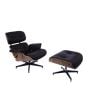 Eames EA670 | Lounge chair with Hocker | leather:brown shell:palissander base:black