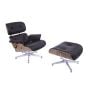 Sillón Eames EA670-XL | XL Lounge con estructura de madera | cuero: marrón carcasa: palisandro base: pulido