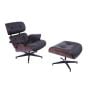 Sillón Eames EA670-XL | XL Lounge con respaldo | cuero: marrón carcasa: palisandro base: negro