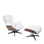 Eames EA670 | Lounge chair with Hocker | leather:cream shell:palissander base:black