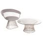 Table basse Platner chromée avec chaise