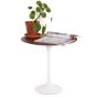 Eero Saarinen Tulip Side table | Beistelltisch 50cm Platte Nussbaum Basis weiß