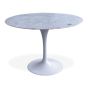 Eero Saarinen Table tulipe | table à manger 100cm Plateau Marbre blanc Base blanc