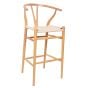 Sgabello da bar stile Wegner CH24 struttura naturale seduta naturale