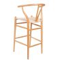 Sgabello da bar stile Wegner CH24 struttura naturale seduta naturale
