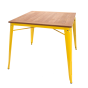 Xavier Pauchard Tolix square dining table yellow