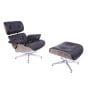 Sillón Eames EA670-XL | XL Lounge con respaldo | cuero: marrón carcasa: nogal base: pulido