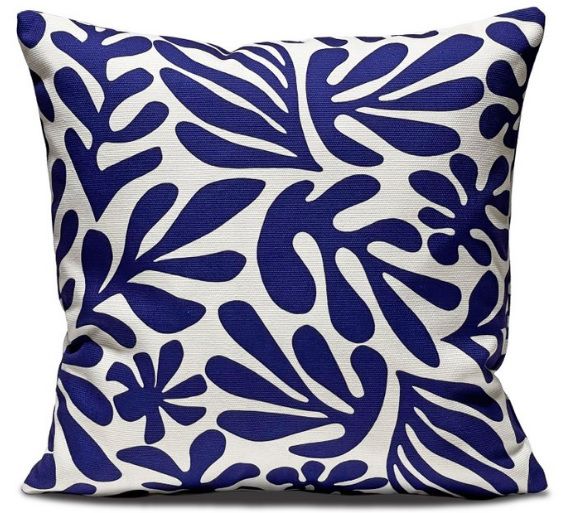 Barceloning Blue leaf | fodera per cuscino multicolore